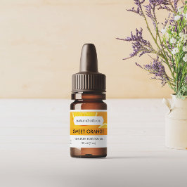 Oranje etherische oliën geur flesetiket sticker