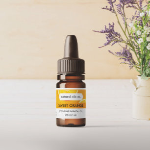 Oranje etherische oliën geur flesetiket sticker