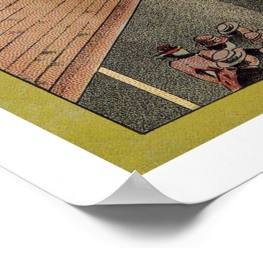 Oranje etiket poster (Hoek)