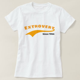 Oranje extravert typografie Swoosh aangepaste datu T-shirt