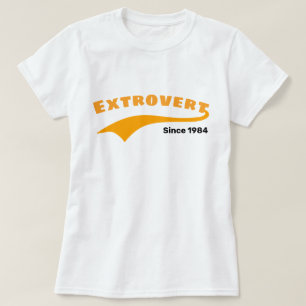 Oranje extravert typografie Swoosh aangepaste datu T-shirt