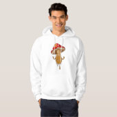 Oranje Eyes Cute Mushroom Hooded Sweatshirt (Voorkant volledig)