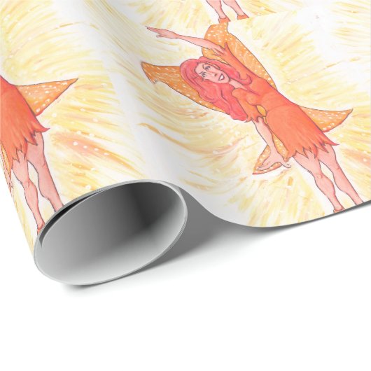 Oranje Fairy Cadeaupapier (Rol Hoek)