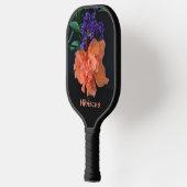 Oranje Fancy Hibiscus Bloesem Botanische Tropische Pickleball Paddle (Links)