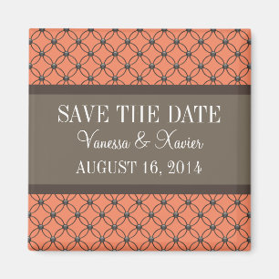 Oranje Fancy Lattice Save the Date Magnet