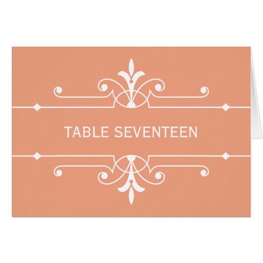 Oranje Fancy sierlijstnummer Kaart (Voorkant Horizontaal)
