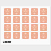 Oranje Fancy sierweddenschappen Vierkante Sticker (Vel)