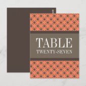 Oranje Fancy Tabelnummer Briefkaart (Voorkant / Achterkant)
