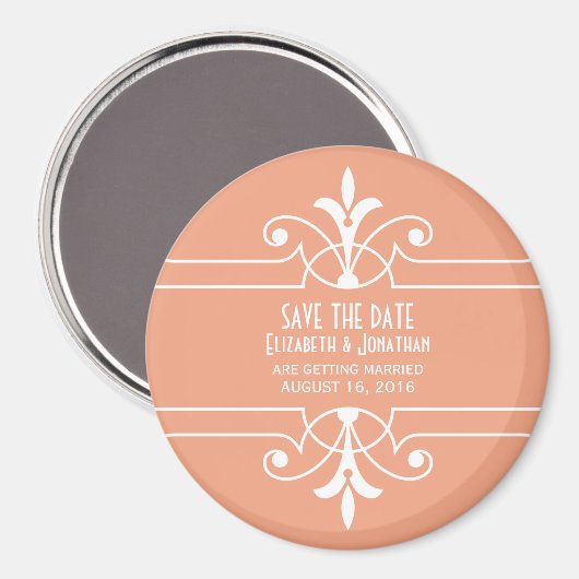 Oranje Fancy Versiering sparen de Magneet van de D (Voorkant / Achterkant)