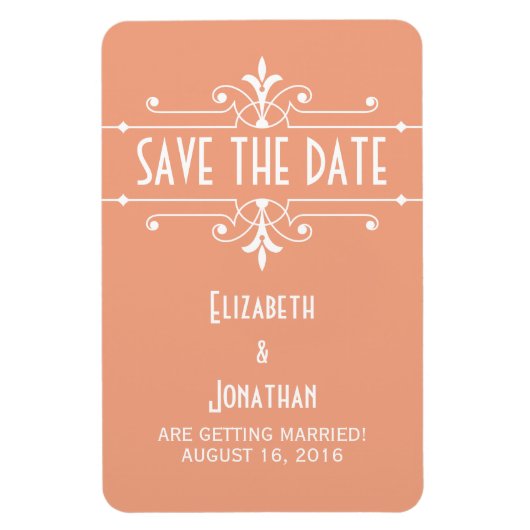 Oranje Fancy Versiering sparen de Magneet van de D (Verticaal)