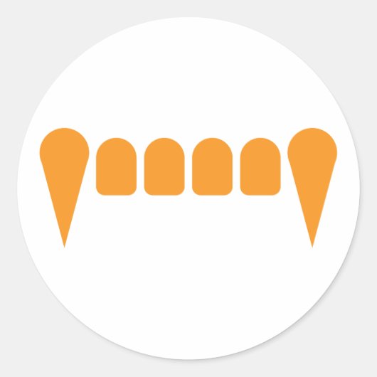 Oranje Fangs Sticker (Voorkant)