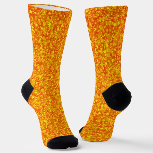 Oranje faux glitter achtergrondsokken sokken (Gebogen)