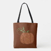 Oranje Faux Glitter Pumpkin Tote Bag (Achterkant)