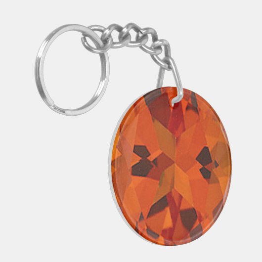 oranje faux-topazacrylsleutelhangers, sleutelhanger (Voorkant Links)