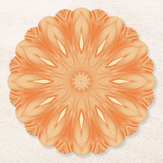 Oranje Faux Tulle Design Kartonnen Onderzetters (Voorkant)