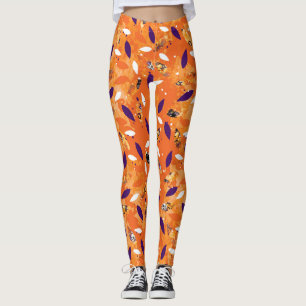 Oranje Feather Halloween Leggings