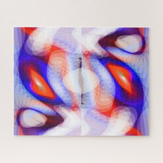 Oranje feestelijke kerstverlichting kunst legpuzzel (Horizontaal)