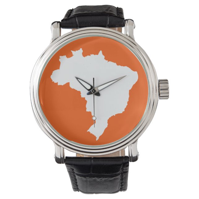 Oranje Festive Brazilië Horloge (Voorkant)
