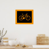oranje fiets ~ fiets voor muren poster (Keuken)