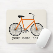 Oranje fiets Mousepad Muismat (Met muis)