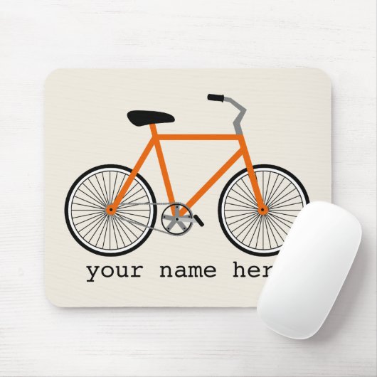 Oranje fiets Mousepad Muismat (Met muis)