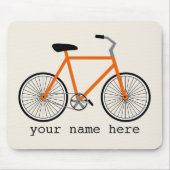 Oranje fiets Mousepad Muismat (Voorkant)