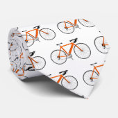 oranje fiets op wit stropdas (Opgerold)