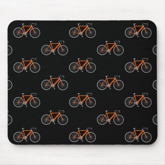 oranje fiets op zwart muismat (Voorkant)