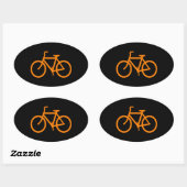 Oranje fiets ovale sticker (Vel)