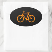 Oranje fiets ovale sticker (Tas)