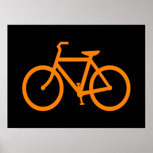 Oranje fiets poster