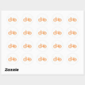 Oranje fiets ronde sticker (Vel)