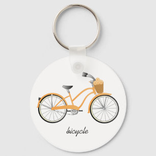 Oranje fiets sleutelhanger