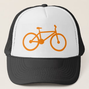 Oranje fiets trucker pet