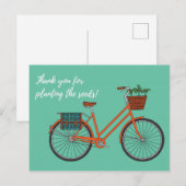 Oranje fiets 'zaad planten' briefkaart (Voorkant / Achterkant)