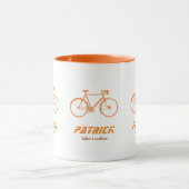 oranje fietsen op maat mok (Midden)