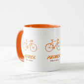 oranje fietsen op maat mok (Voorkant links)