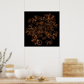 oranje fietsen op zwart (aangepaste kleur) poster (Keuken)