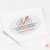 oranje fietsenfiets cycoloog ovale sticker (Envelop)
