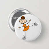 Oranje figuur Skater Button (Voorkant /achterkant)