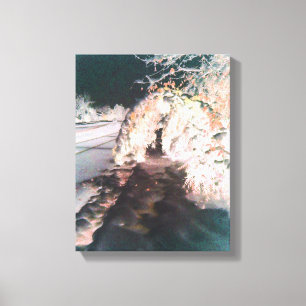Oranje fijn gegolfd kunstcanvas afdrukken