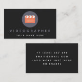 Oranje Film Clapper Board Videographer Film Slate Visitekaartje (Voorkant / Achterkant)