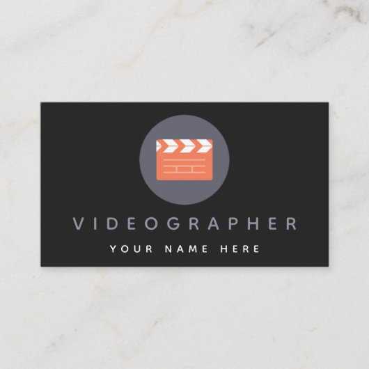 Oranje Film Clapper Board Videographer Film Slate Visitekaartje (Voorkant)
