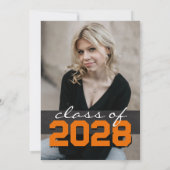 Oranje Filmstrip Chalkboard Afstudeerder Aankondig Kaart (Achterkant)