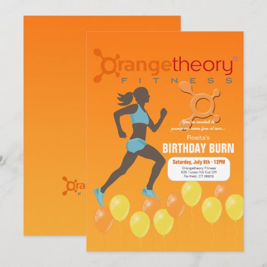 Oranje Finess Invitation Kaart (Voorkant / Achterkant)