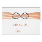 Oranje finity Wedding Table Place Card (Voorkant Horizontaal)