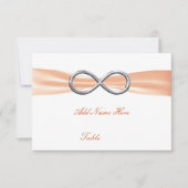 Oranje finity Wedding Table Place Card Kaart (Voorkant)