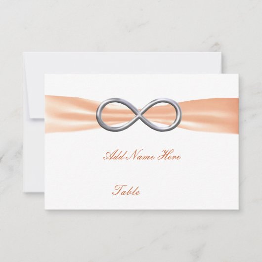 Oranje finity Wedding Table Place Card Kaart (Voorkant)