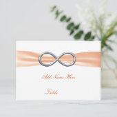 Oranje finity Wedding Table Place Card Kaart (Staand voorkant)