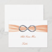 Oranje finity Wedding Table Place Card Kaart (Voorkant / Achterkant)